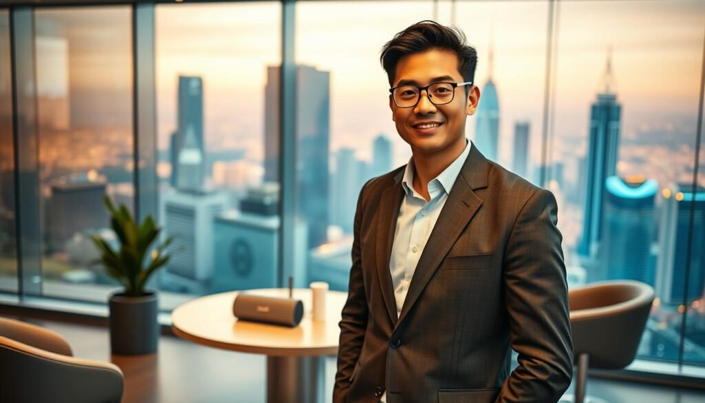 A high-quality photograph showcasing a compelling collaboration between UTown and their brand ambassador. In the foreground, the charismatic ambassador stands in a chic, modern setting, confidently representing the UTown brand. The middle ground features sleek, well-designed UTown products seamlessly integrated into the scene. The background presents a vibrant, visually striking cityscape, hinting at UTown's innovative and forward-thinking nature. The lighting is soft and natural, creating a warm, inviting atmosphere. The camera angle is slightly elevated, giving the image a sense of authority and prominence. The overall composition and styling convey the strong partnership between UTown and their influential ambassador, highlighting the brand's dynamic presence and appeal. A high-quality photograph showcasing a compelling collaboration between UTown and their brand ambassador. In the foreground, the charismatic ambassador stands in a chic, modern setting, confidently representing the UTown brand. The middle ground features sleek, well-designed UTown products seamlessly integrated into the scene. The background presents a vibrant, visually striking cityscape, hinting at UTown's innovative and forward-thinking nature. The lighting is soft and natural, creating a warm, inviting atmosphere. The camera angle is slightly elevated, giving the image a sense of authority and prominence. The overall composition and styling convey the strong partnership between UTown and their influential ambassador, highlighting the brand's dynamic presence and appeal.