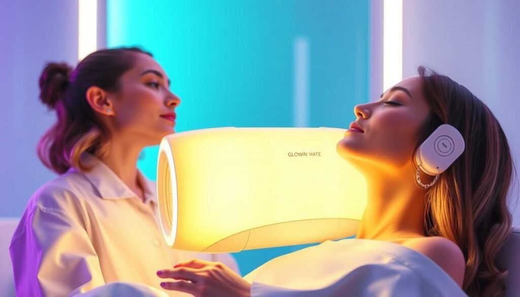 Generate an image of GLOWIN' Beaute's Oligio X 原美電波 treatment Generate an image of GLOWIN' Beaute's Oligio X 原美電波 treatment
